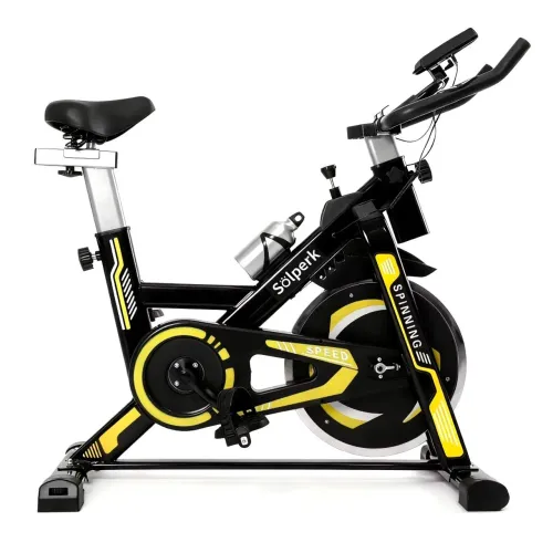 Bicicleta ergométrica/spinning seminova, silenciosa, com monitor digital