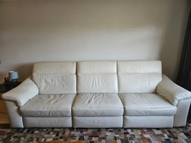 SOFÁ NATUZZI EDITIONS - ELÉTRICO RECLINÁVEL - COURO BEGE