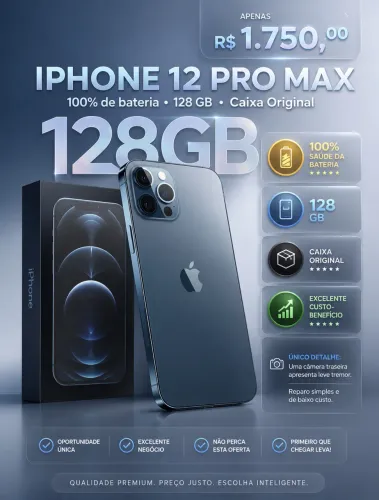 IPHONE 12 PRO MAX - 128GB - 100% BATERIA