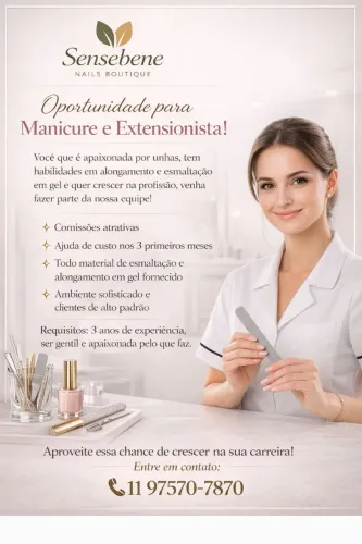 Vaga para Manicures e Nails Designer 