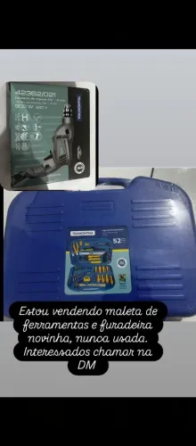 Caixa de ferramentas e furadeira 