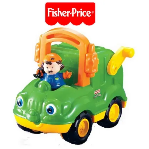 Caminhão de Lixo Little People FisherPrice Original Verde 2002 e 1 Boneco com som