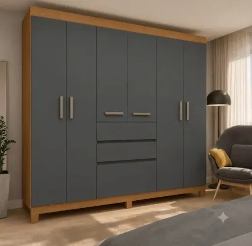Guarda roupa de casal cinamomo grafit