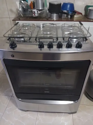 Fogao consul inox 5 bocas pouco tempo de uso semi novo pouco tempo de uso.