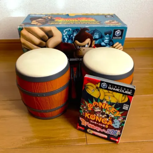GameCube - Tambor Donkey Kong Jungle Beat + Jogo Testado