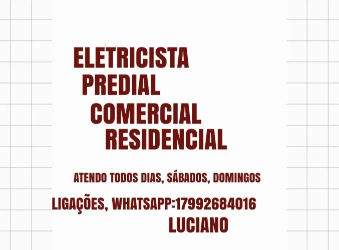 Eletricista luciano, residêncial,predial, emergêncial