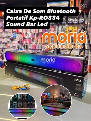 Caixa de Som Soundbar Bluetooth 16W RMS Portátil Com LED Knup KP-RO834