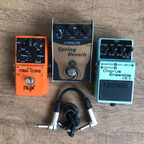 Kit Pedais Ambient/Worship: Boss CE-5 + Reverb Landscape SRV2 + Nux Delay