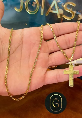 Cordão de ouro Cartier com pingente de fábrica 19.6g ( LOJA FÍSICA)