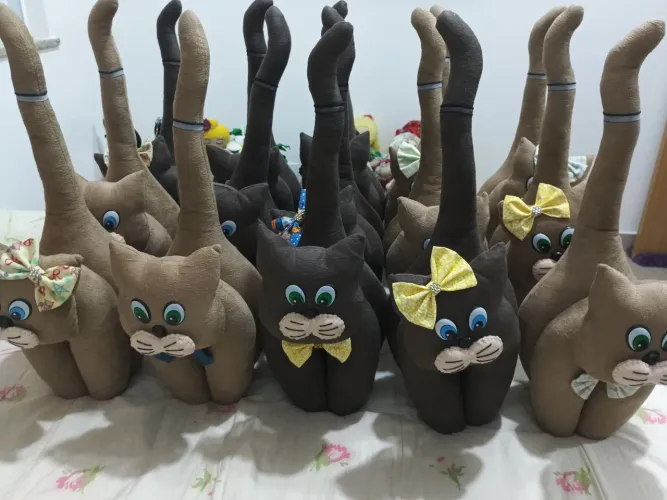 Gatos decorativos artesanal Feltro 