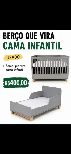 Berço que vira mini cama TokStok