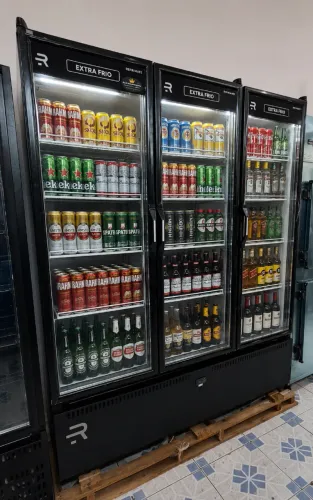 EXPOSITOR 3 PORTAS EXTRA FRIOS P/BEBIDAS E CARNES -5 REFRIMATE