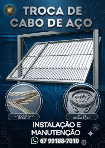 Troca de Cabo de Aço Para Portão de Elevação