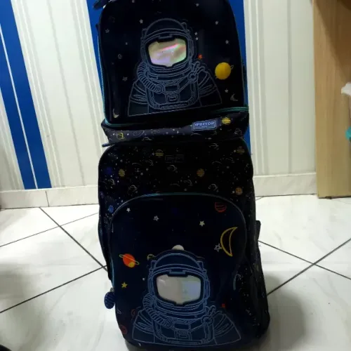 Kit mochila astronauta infantil com rodinhas