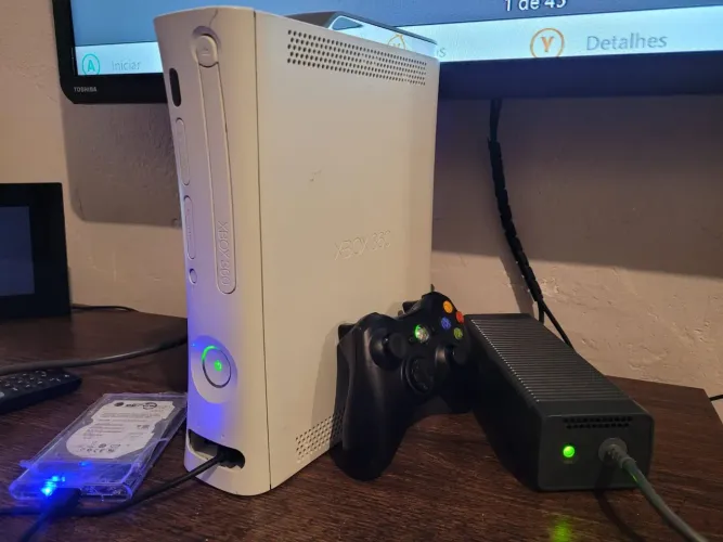 Xbox 360 FAT Arcade Jasper Completo Desbloqueado C/Vários Jogos 