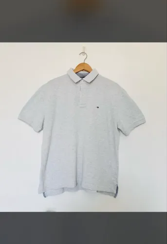 polo tommy hilfiger original masculina cinza