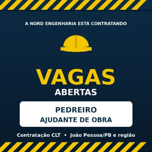 VAGA DE PEDREIRO E AJUDANTE COM EXPERIENCIA 