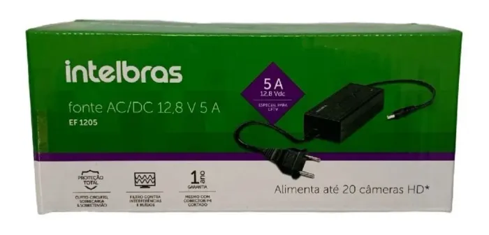 Fonte 12v 5a Intelbras 