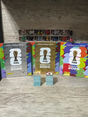Álbum Dourado da Copa do Mundo 2026 + todas as figurinhas pra colar