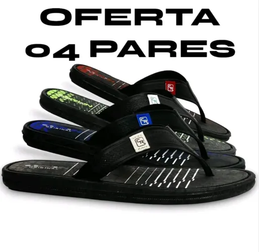 Kit 4 Pares de Chinelo de Dedo Masculino<br>Macio e Confortável Qualidade e Estilo