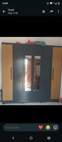 Guardar roupa de 6 portas com espelho
