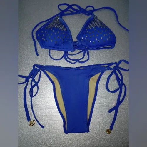 Biquíni Azul com Detalhes Tam. P