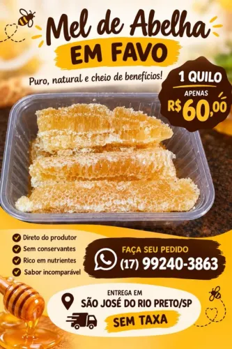 Mel de abelha em favo