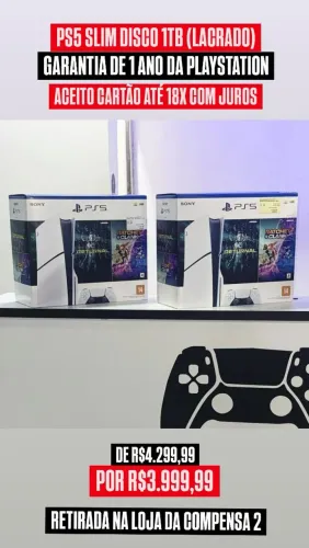 Vendo Ps5 Slim Disco 1tb Lacrado garantia de 1 ano 
