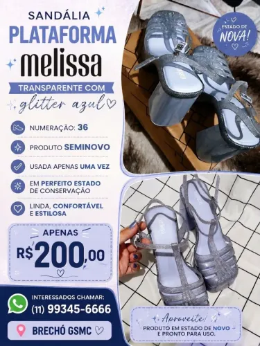Sandália plataforma Melissa