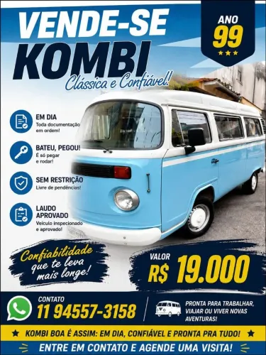 Volkswagen Kombi Standard/ Luxo/ Serie Prata 1999