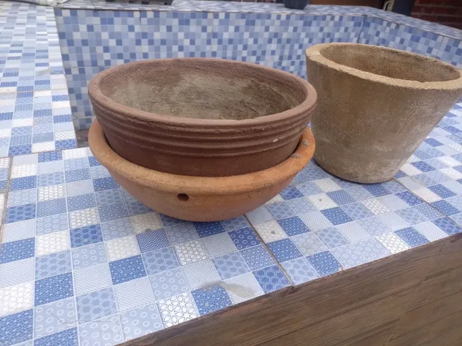 Vasos de planta de cimento