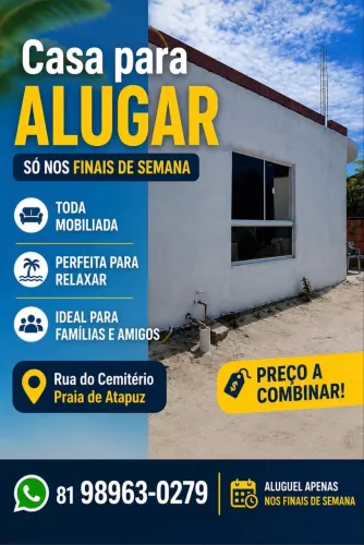 Casa para alugar finais de semana mobiliada