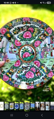 Antigo prato Porcelana Chinesa 