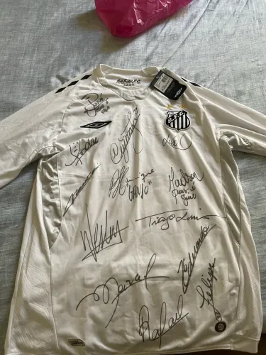 Camiseta Santos 2009 autografada pelo Neymar, Ganso e jogadores da época! 