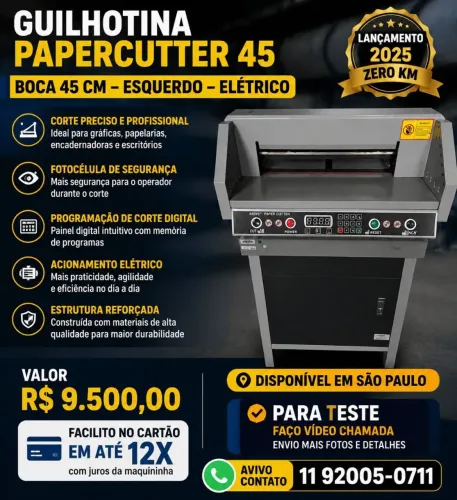 Guilhotina whay 45 boca zero novo completa