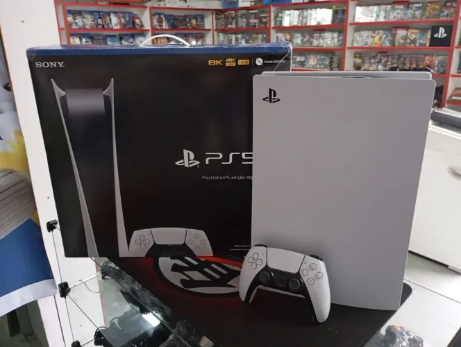 PS5 STANDART DIGITAL 825GB. ESTUDO TROCA POR GAMES. LOJA.