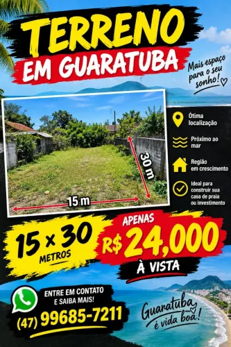 Terreno a 1 Km da praia Guaratuba