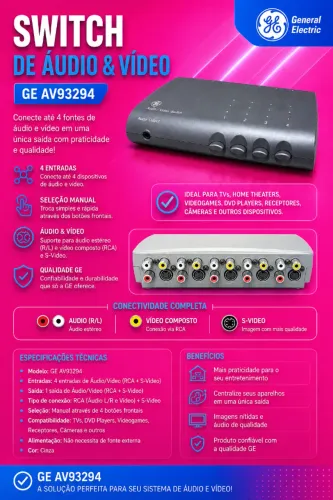 Switch de Audio & Vídeo GE AV93294