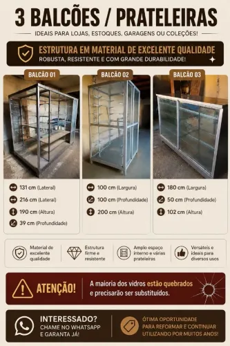 Balcões/Prateleiras/Expositores ( Venda unitária)