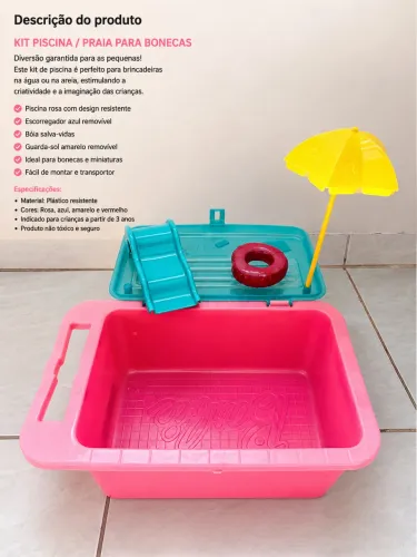 Kit Piscina/Parque Aquático para Bonecas