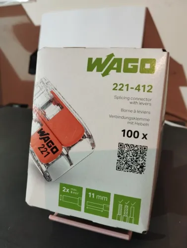 Conector Wago 4mm 32a 2p 450v 100 Unidades 221-412