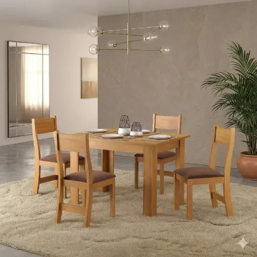 Super Oferta de Mesa de Jantar Palace com Cadeiras Brisa Bombom (parcelamos em até 10x)