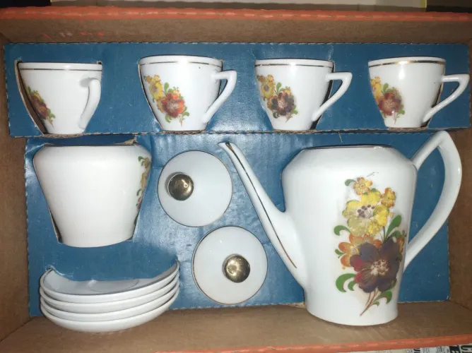 Conjunto de Café 6 peças Porcelana Pozzani