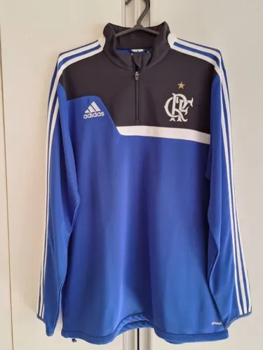 Agasalho Casaco Moletom Flamengo Adidas 2012 Azul Preto Raridade Original Oficial