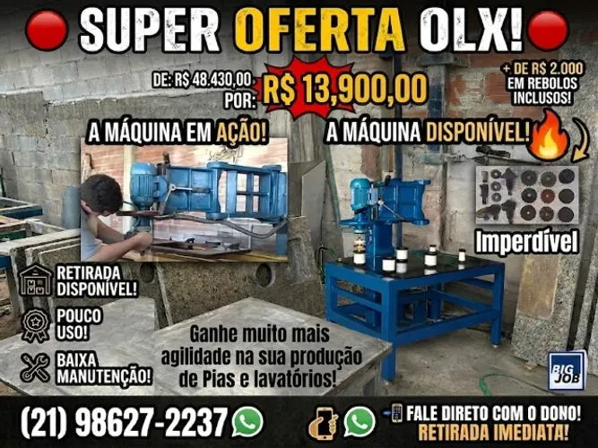 Fresadora Furadeira Pedra BIG JOB 2005 - Preço P/ FECHAR HOJE