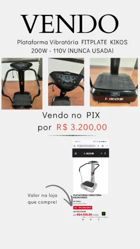 Plataforma Vibratória FITPLATE KIKOS 200W - 110V (NUNCA USADA)