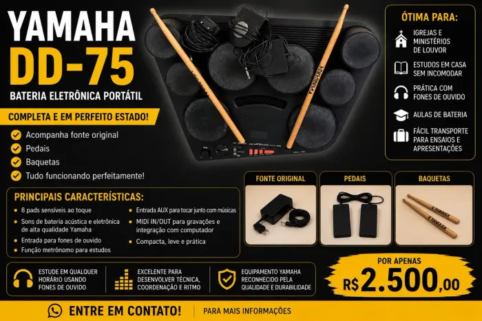 Bateria eletrônica Yamaha DD75 