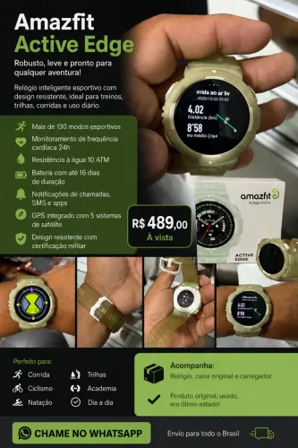 Amazfit Active Edge Original | Melhor Custo-Benefício da Categoria