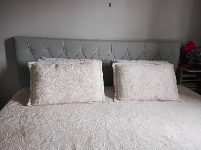 Cama de casal box baú com cabeceira king