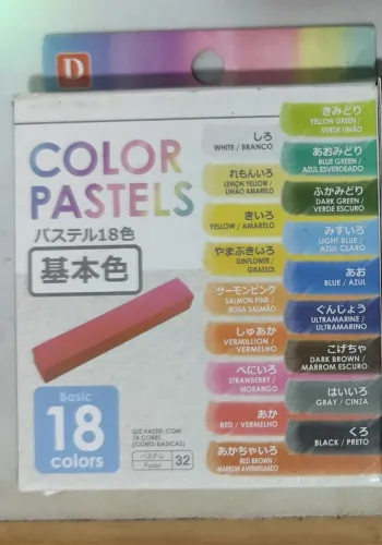 Giz Pastel Seco Marca Japonesa Cores Básicas